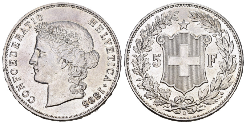 SCHWEIZ. EIDGENOSSENSCHAFT. 5 Franken 1895 Bern. 24.95 g. Divo 212. HMZ 2-1198. ...