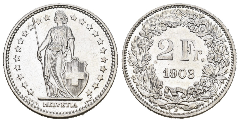 SCHWEIZ. EIDGENOSSENSCHAFT. 2 Franken 1903 Bern. HMZ 2-1201.bis unzirkuliert
Die...