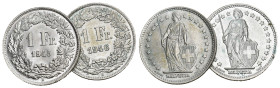SCHWEIZ. EIDGENOSSENSCHAFT. 1 Franken 1945+1946 2 Stk 4.97 g. HMZ 2-1203 bis unzirkuliert
Dieses Los unterliegt bei Auslieferung in der Schweiz der Ma...