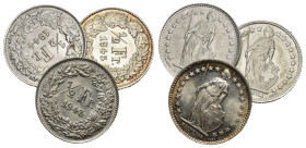 SCHWEIZ. EIDGENOSSENSCHAFT. 1/2 Franken 1943+1944+1945 3 Stk . HMZ 1205 fast FDC 
Dieses Los unterliegt bei Auslieferung in der Schweiz der Margenbest...