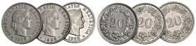 SCHWEIZ. EIDGENOSSENSCHAFT. 20 Rappen 1936+2x 1938 3 Stk HMZ 2-1207 bis unzirkuliert 
Dieses Los unterliegt bei Auslieferung in der Schweiz der Margen...