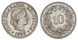 SCHWEIZ. EIDGENOSSENSCHAFT. 10 Rappen 1895 2.50 g. HMZ 2-1209 vorzüglich 
Dieses Los unterliegt bei Auslieferung in der Schweiz der Margenbesteuerung ...