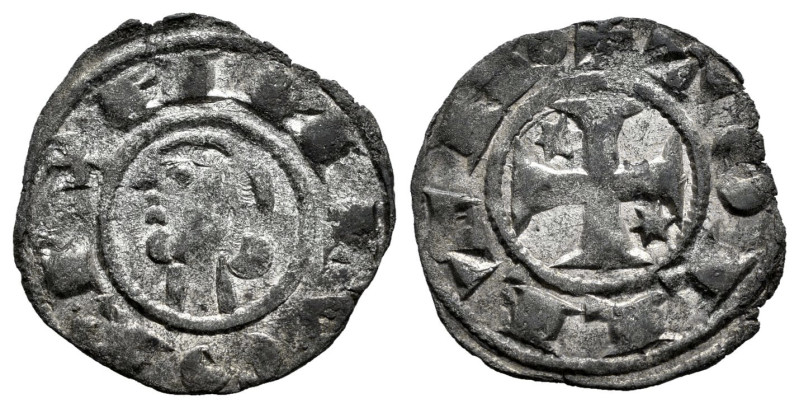 Alfonso I (1109-1126). Dinero. Toledo. (Bautista-40.5 var, como Alfonso I). Anv....