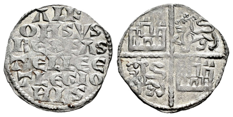 Alfonso X (1252-1284). Dinero de seis líneas. Sin ceca. (Bautista-360.1). Ve. 0,...