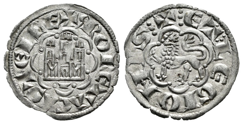 Alfonso X (1252-1284). Novén. Cuenca. (Bautista-397). Anv.: + MONETA CASTELLE. R...