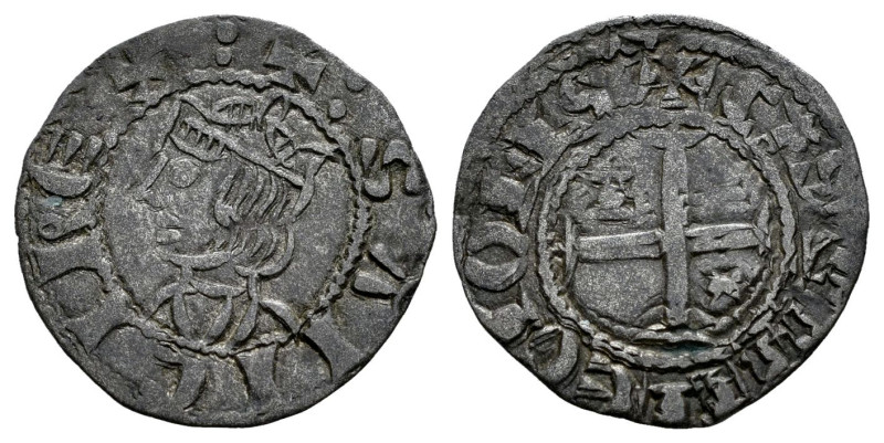 Sancho IV (1284-1295). Seisen o Meaja Coronada. Burgos. (Bautista-440 var.). Anv...