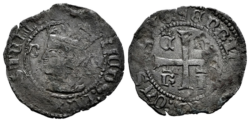 Enrique II (1368-1379). Cruzado. Zamora. (Bautista-630). Ve. 1,23 g. C-A a los l...