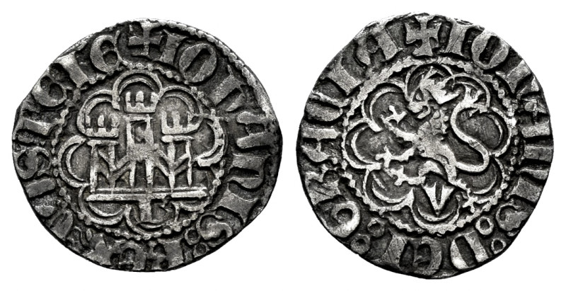 Juan I (1379-1390). 1/6 de real. Burgos. (Bautista-795.2, como Juan II). Anv.: +...