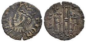 Juan II (1406-1454). Cornado. Sin ceca. (Bautista-820 var.). Anv.: + IOH - ANES. Rev.: + IO(HA)SES REX. Ve. 0,61 g. Grieta. Rara. BC+/MBC-. Est...70,0...