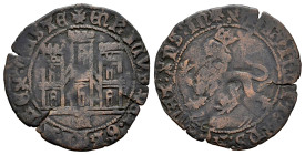 Enrique IV (1399-1413). 1 maravedí. Ávila. (Bautista-955.1 var.). Anv.: + ENRICVS : DEI : GRACIA : REX : CASTE. Rev.: + XPS : VINCIT : XPS : REGNAT : ...