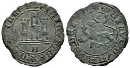 Enrique IV (1399-1413). 1 maravedí. Burgos. (Bautista-958.6 var.). Anv.: + ENRICVS : REX : CASTELLE : E. Rev.:  + ENRICVS : QVARTVS : DEI : GR · . Ve....