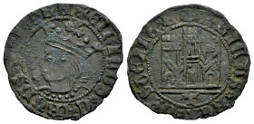 Enrique IV (1399-1413). Dinero. Toledo. (Bautista-992 var.). Anv.: + ENRICVS ✿ CARTVS ✿ DEI ✿ GR. Rev.: + ENRICVS ✿ REX ✿ CASTELLE ✿ E. Ve. 1,51 g. T ...