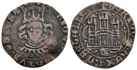 Enrique IV (1399-1413). Cuartillo. Guadalajara. (Bautista-1012). Anv.: ENRICVS : CARTVS : DEI : GRA. Rev.: + ENRICVS : REXS : CASTELLE ¿GR?. Ve. 2,89 ...