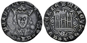 Enrique IV (1399-1413). Cuartillo. Guadalajara. (Bautista-1012.3). Ve. 3,53 g. G bajo el castillo, roseta a la derecha del busto. MBC-/MBC. Est...70,0...