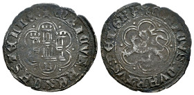 Enrique IV (1399-1413). Blanca. Burgos. (Bautista-1067 var.). Anv.: + ENRICVS : REX : CASTELLE : . Rev.: + ENRICVS : QVARTVS : DEI : GRA. Ve. 1,23 g. ...