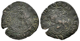 Enrique IV (1399-1413). Blanca. Sevilla. (Bautista-1068 var.). Anv.: + ENRICVS ◦ CARTVS ◦ DEI ◦ . Rev.:  + ENRICVS ✿ REX ✿ CASTELLE ✿. Ve. 1,35 g. S b...