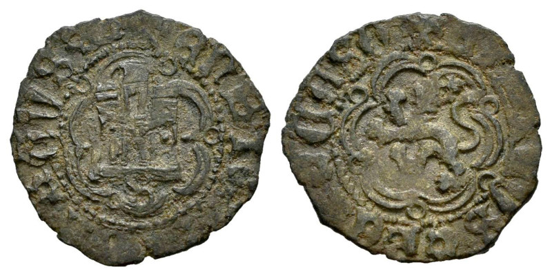 Enrique IV (1399-1413). 1/2 blanca. Sevilla. (Bautista-1074 var.). Anv.: + ENRIC...