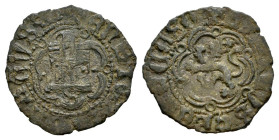 Enrique IV (1399-1413). 1/2 blanca. Sevilla. (Bautista-1074 var.). Anv.: + ENRICVS ✿ CARTVS ✿ ✿. Rev.:  + ENRICVS ✿ REX ✿ CAST. Ve. 0,79 g. S bajo el ...