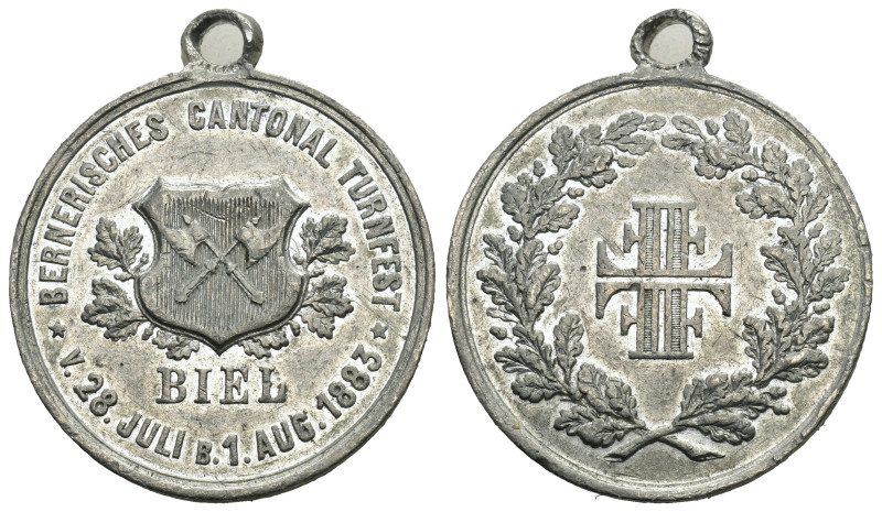 Biel 1883 Kantonales Turnfest WM 33mm vorzüglich