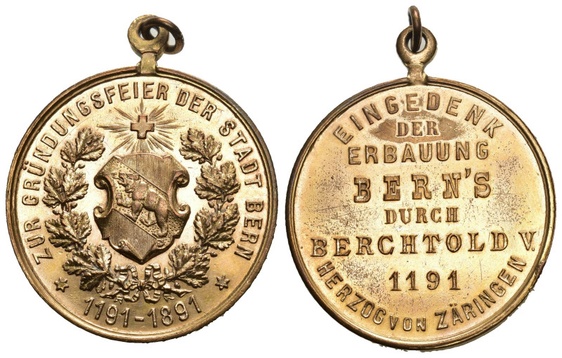 Bern 1891 700 Jahre Bern Broncemedaille 33mm vorzüglich