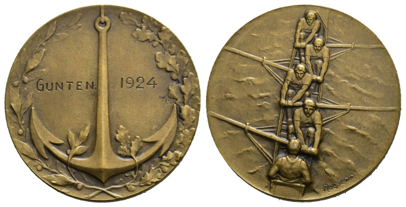 Gunten 1924 Verdienstmedaille Rudern, Bronce 30mm FDC