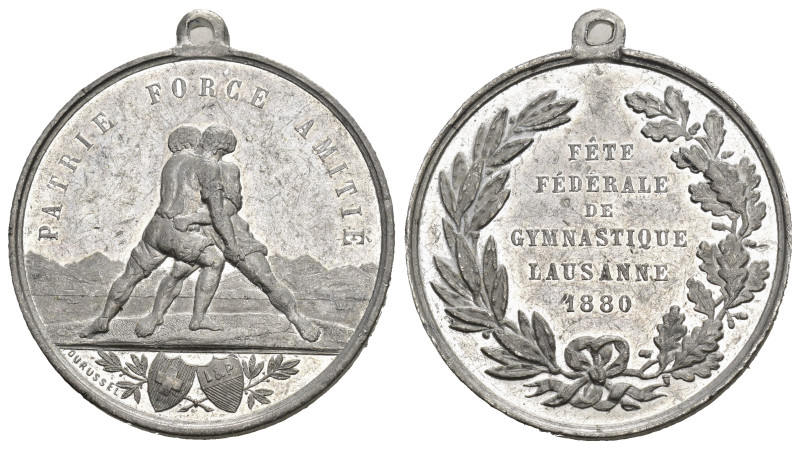 Lausanne 1880, Fete federale de Gymnastique 32.5mm vorzüglich