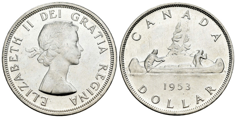 Canada. Elizabeth II. 1 dollar. 1953. (Km-54). Ag. 23,32 g. Original luster. AU....