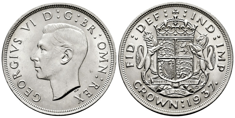 Great Britain. George VI. 1 crown. 1937. (Km-34). Ag. 28,26 g. XF/Almost MS. Est...