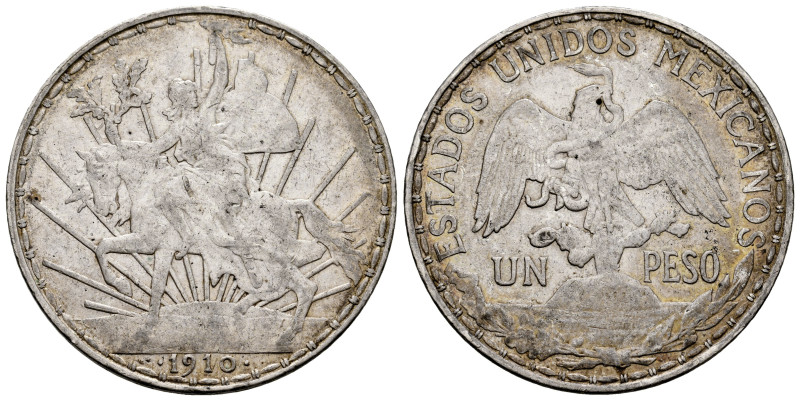 Mexico. 1 peso "Caballito". 1910. (Km-453). Ag. 27,11 g. Minor marks on obverse....