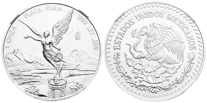 Mexico. 1 troy ounce. 1999. Mexico. (Km-613). Ag. Plenty of original luster. Ver...