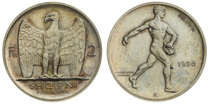 ALBANIEN. Zogu I. Präsident 1925-1928, König 1928-1939. 2 Franga Ari 1926 R, Rom...