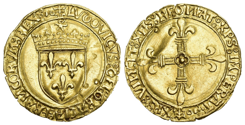 FRANKREICH O.J 1488-1589 Louis XIII Ecu dòr Gold 3.5g selten bis vorzüglich