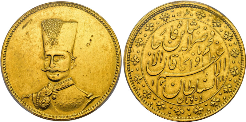 IRAN. Naser al-Din Shah, 1264-1313 AH (1848-1896). 10 Toman 1311 AH (1894), Tehe...