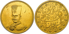 IRAN. Naser al-Din Shah, 1264-1313 AH (1848-1896). 10 Toman 1311 AH (1894), Teheran. KM 945. Fr. 59. Sehr selten / Very rare. Leicht gereinigt / Light...