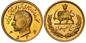 IRAN. Mohammed Riza Pahlevi, 1942-1979. 5 Pahlevi 1977 (= 2536 MS). 36,61 g Feingold. Fb. 99. NGC MS 66 Cert.No: 2918675-011