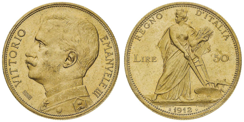 ITALIEN. KÖNIGREICH ITALIEN. Victor Emanuel III., 1900-1946. 50 Lire 1912 R, Rom...