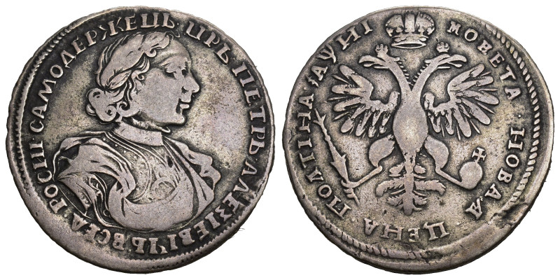 RUSSLAND. KAISERREICH. Peter I., der Große, 1682-1725. 1/2 Rubel (Poltina) 1718 ...