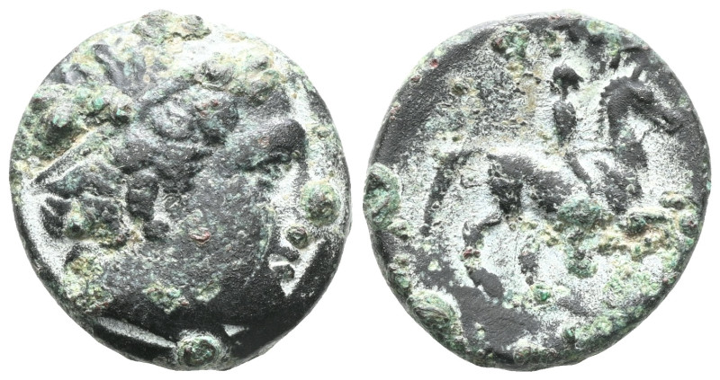 Greek
Kings of Macedon, Philipp II (359-336) AE (Bronze) .
Obv: Diademed head ...