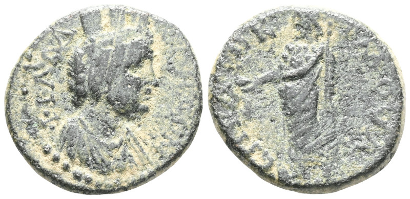 Lydia, Philadelphia, pseudo-autonomous issue ca 193-211 AD, AE
Turreted and dra...