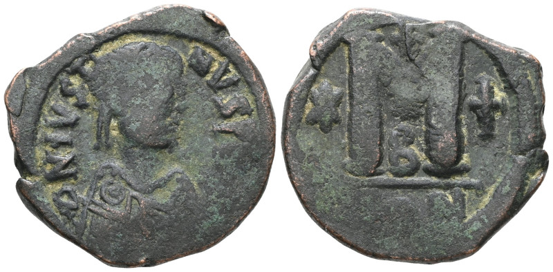 Byzantine
Justinianus I (527-565) AE Follis (Bronze) Constantinople.
Obv: D N ...