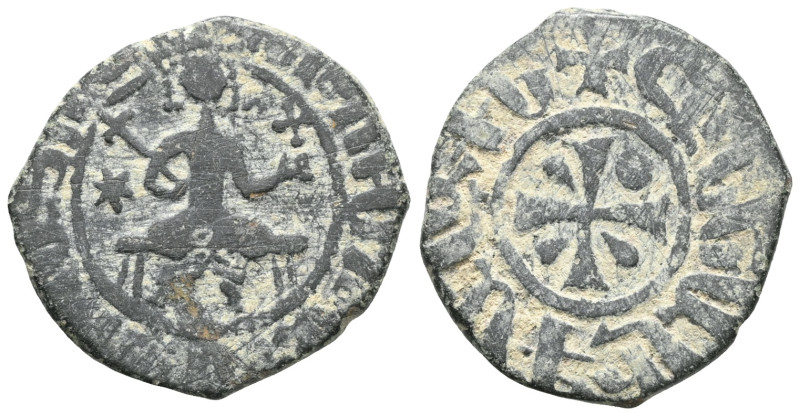 ARMENIA, Cilician Armenia. Royal . Guy (Gosdantin II). 1342-1344. Æ Pogh . Guy s...