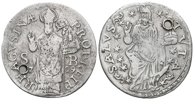 CROATIA. Ragusa (Dubrovnik). Republic (1358-1808 AD). Perpero (1709 - SB).
Obv:...