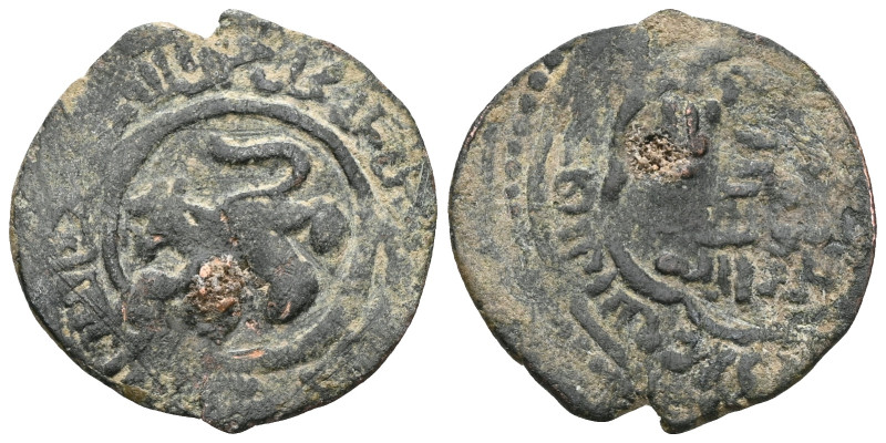 Ilkhans, 654-758 AE fals, anonymous.

 Weight:1,5 gr Diameter:21,2 mm