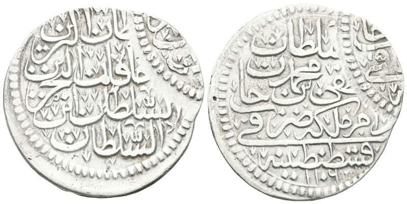 Ottoman » Mustafa II 1106-1115/1695-1703 » AR , Costantiniye . 1 Kurush. (ERROR)...