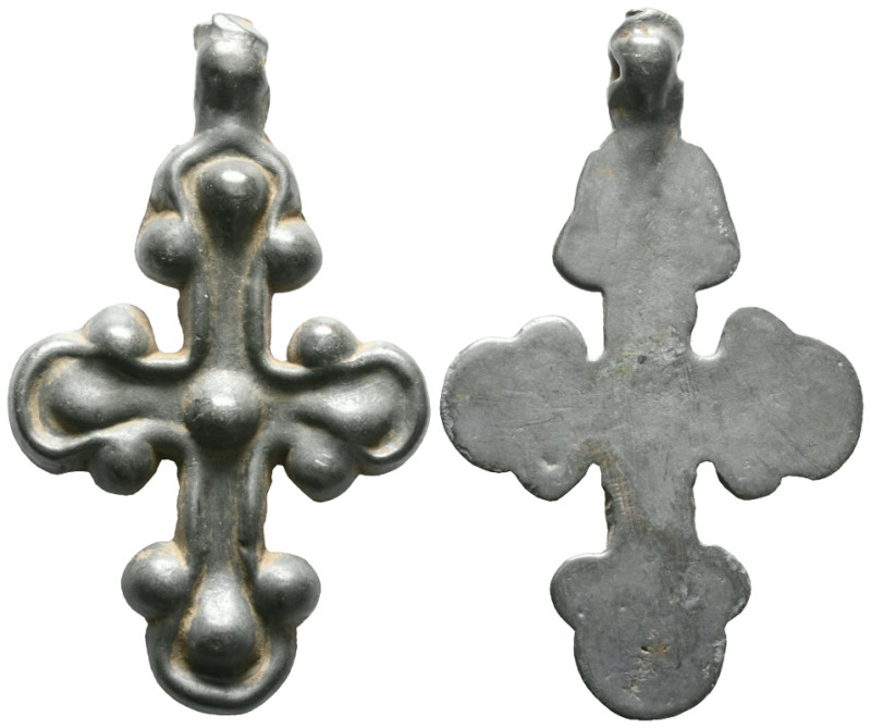 ANCIENT BYZANTINE EMPIRE BRONZE CROSS ( 8th - 10 th century ) .Ae

 Weight:28,...