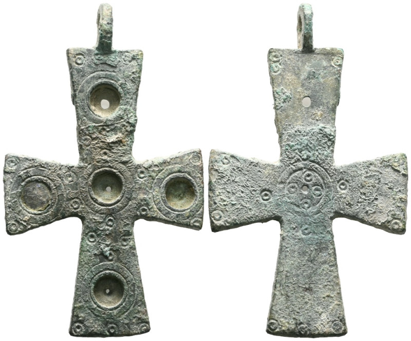 ANCIENT BYZANTINE EMPIRE BRONZE CROSS ( 8th - 10 th century ) .Ae

 Weight:53,...