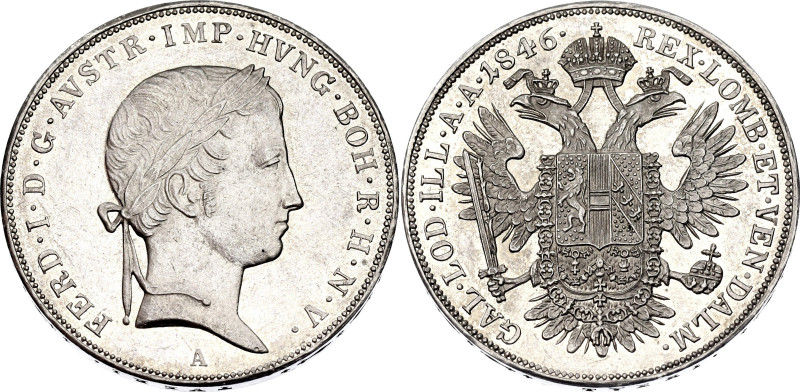 Austria 1/2 Taler 1846 A

KM# 2225, N# 22802; Silver 14.03 g; Ferdinand I; Vie...