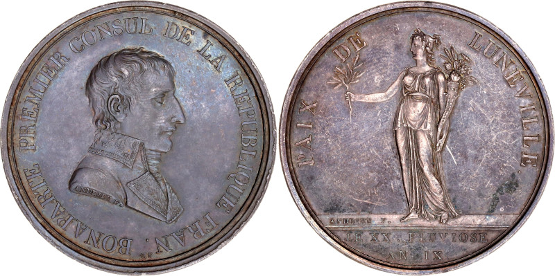 France Silver Medal "Celebrating the Peace at Luneville" 1801 An IX

Bramsen 1...