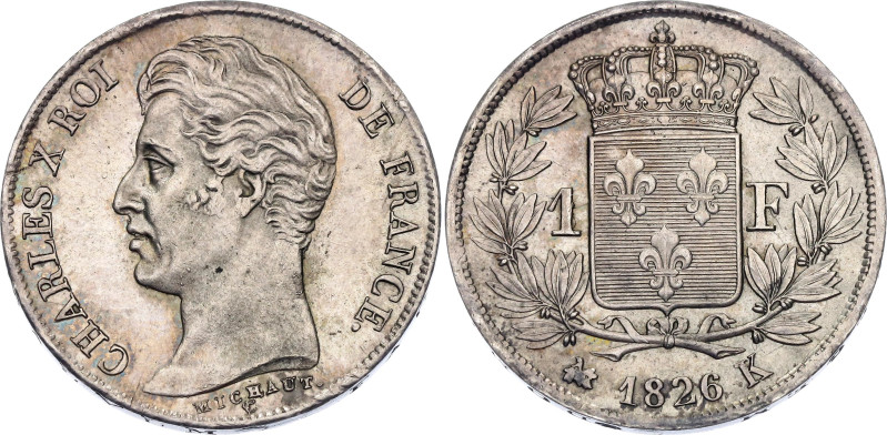 France 1 Franc 1826 K

KM# 724.7, F# 207, Gad# 450, N# 19804; Silver 4.99 g; C...