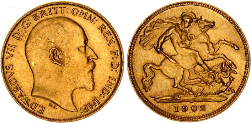 Great Britain 1/2 Sovereign 1902 Matte Proof

KM# 804, Sp# 3974; Gold (.916), ...